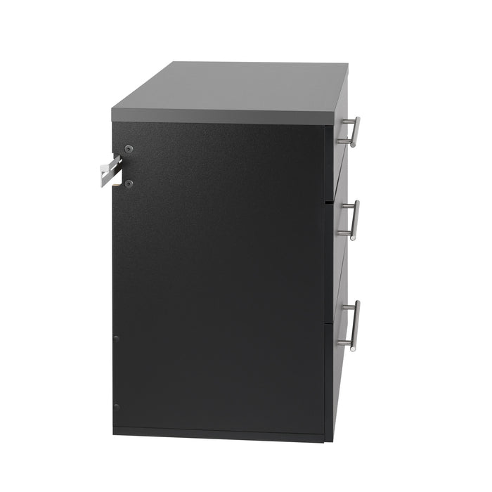 Armoire de plancher HangUps à 3 tiroirs avec rangement - noire