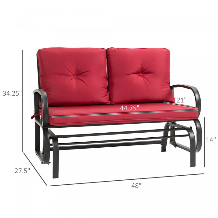 Fauteuil Oscillant D'exterieur Pour 2 Personnes Outsunny Rouge