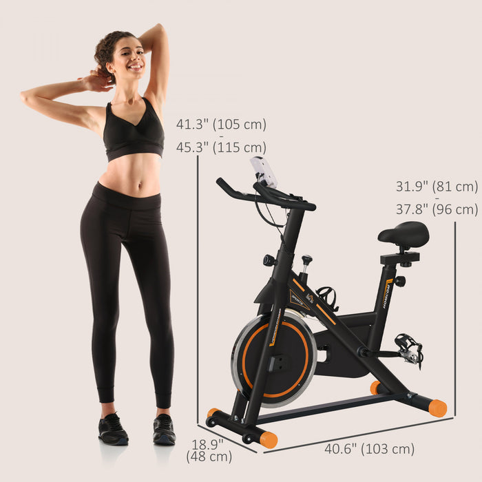 Soozier Velo D'exercice Stationnaire Avec Moniteur Lcd De Resistance Orange