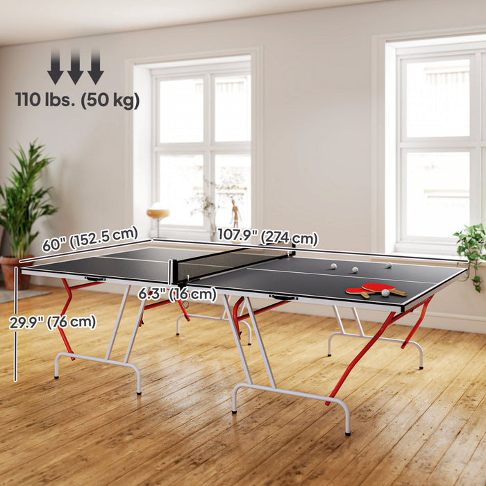 Soozier Table de ping-pong pleine grandeur, table de ping-pong pliante