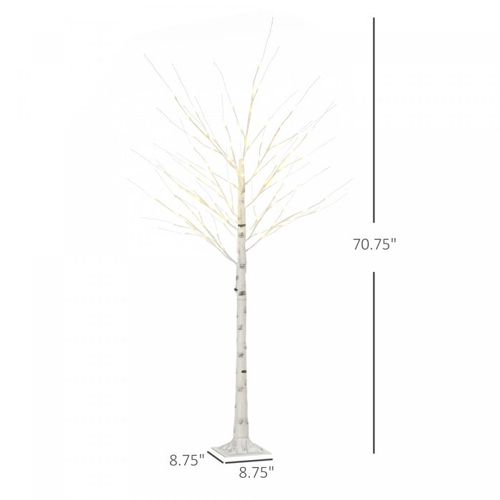 Homcom Bouleau Blanc Artificiel De 6 Ft Pour Exterieur