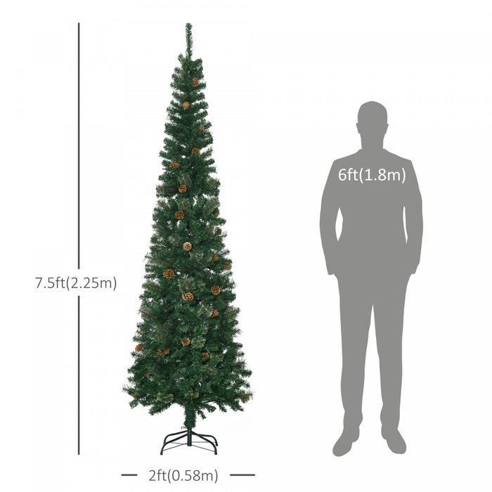 Homcom Sapin De Noel Artificiel En Forme De Crayon De 7.5ft