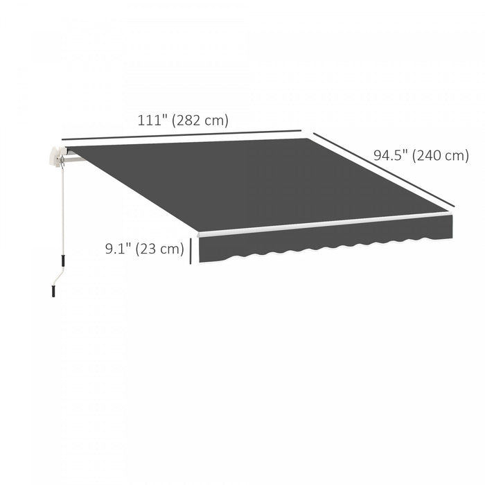 Outsunny 10' X 8' Toile De Store Retractable De Remplacement Pour Parasol Exterieur Protection Uv Gris