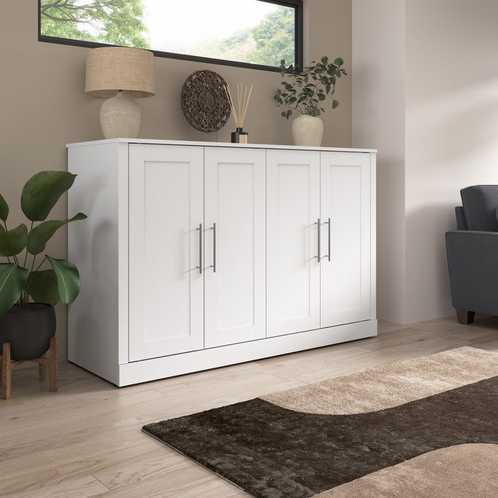 Armoire-grand lit Nebula de Bestar de 75 po (L) avec matelas - blanche