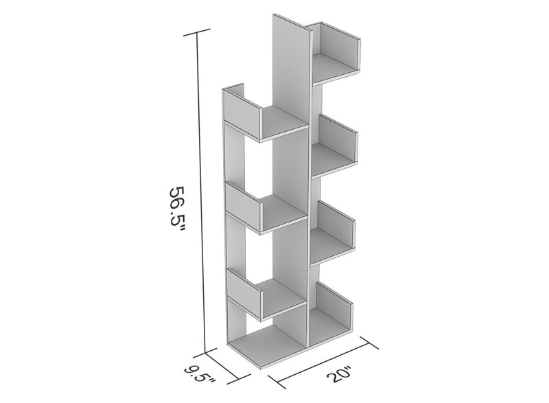 Étagère murale de 57 po avec 8 tablettes ouvertes