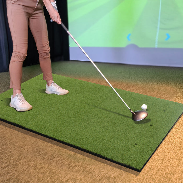 Tapis De Frappe De Golf, 152 Cm X 92 Cm / 152 Cm X 117 Cm Tapis D'entrainement En Gazon Artificiel Pour L'interieur Et L'exterieur, Tapis De Golf Portable Avec 2 Batons D'alignement Et 2 Tees De Golf Pour Les Amateurs De Golf Et Les Debutants