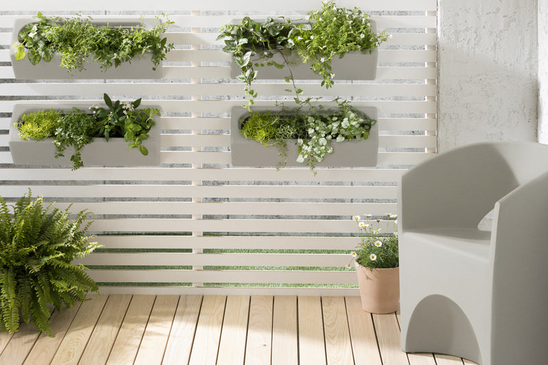 Ensemble 4 jardinières murales Dalya pour l'extérieur - greige