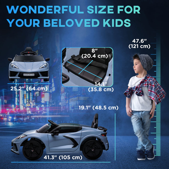 Qaba Voiture Electrique Pour Enfants, Voiture Pour Enfants Alimentee Par Batterie 12 V Avec Telecommande, Systeme De Suspension, Musique, Klaxon, Phare, Demarrage Lent, 3 A 6 Ans, Bleu Clair