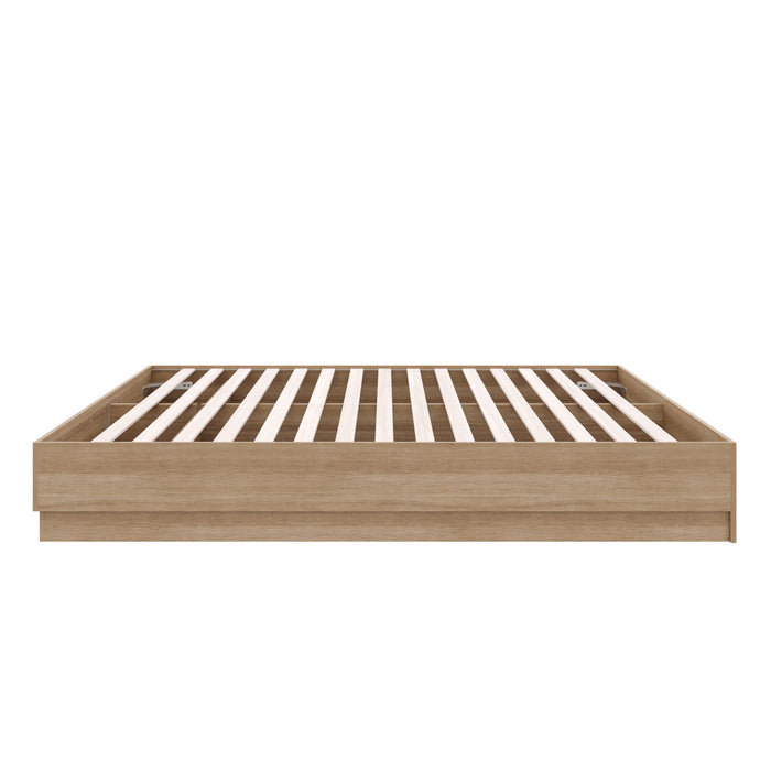 Lit double plateforme Milano Nordika - chêne brun