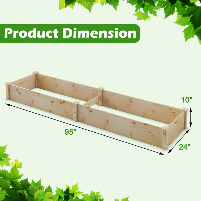 Lit De Jardin Sureleve En Bois De Sapin Sans Fond, Jardiniere Exterieure Pour Herbes, Legumes, Plantes, Lit De Plantation Pour Jardin, Balcon, Terrasse, Facile A Assembler, 240x60x25 Cm