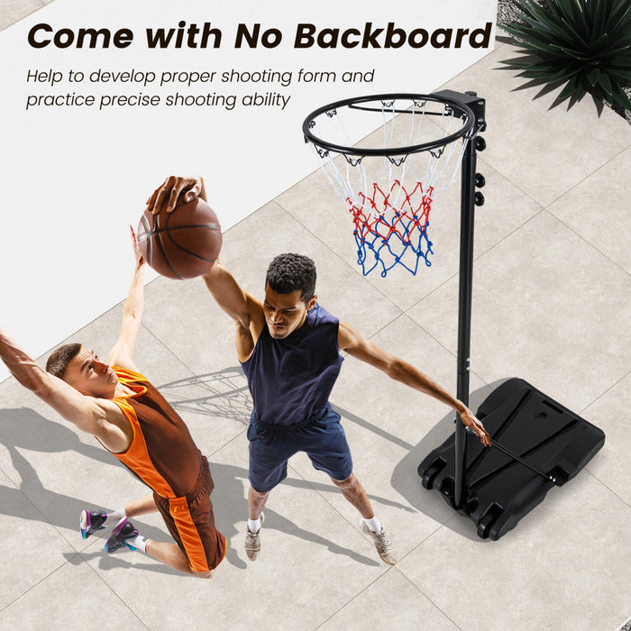 Objectif De Cerceau De Basket-ball Reglable De 8,5 A 10 Pieds Avec Pratique De Tir De Roue De Base A Remplissage
