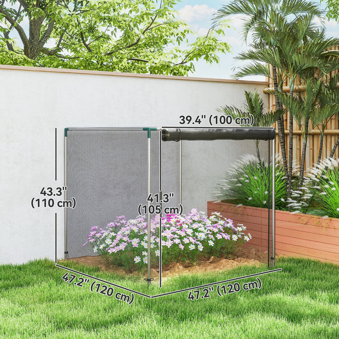 Outsunny Cage a Recoltes 120 x 120 cm, Tente de Protection des Plantes avec Porte, Noir
