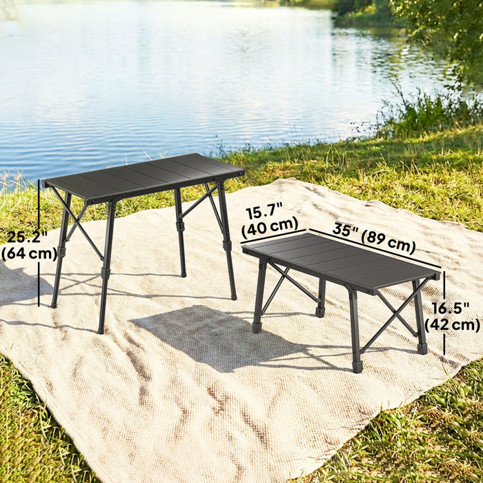 Outsunny Table de Pique-nique Pliante avec Plaques Amovibles pour Exterieur