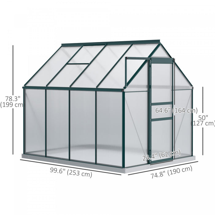 Outsunny Serre Exterieure En Polycarbonate 6' X 8' X 6.5'