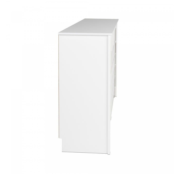 Console à compartiments pour chaussures - blanche