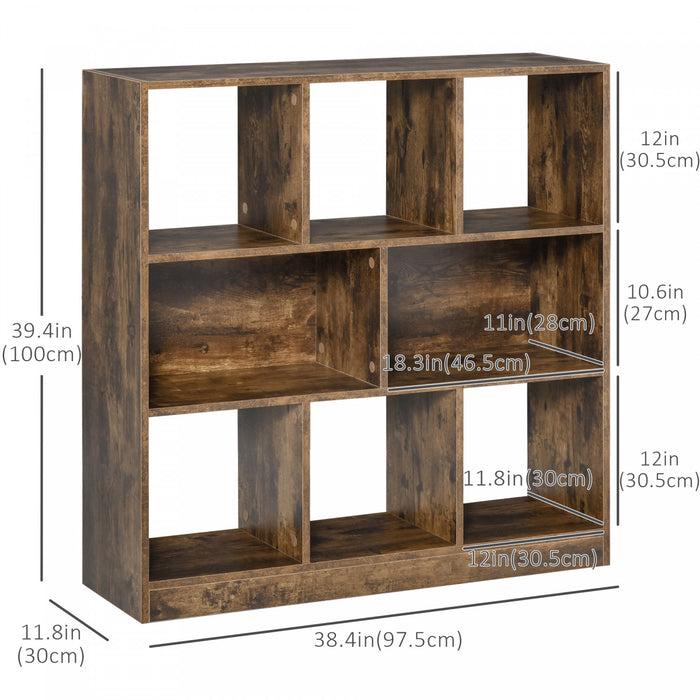 HOMCOM Etagere de Rangement 3 Niveaux Bibliotheque Salon Bureau