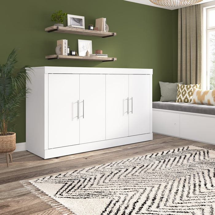 Armoire-lit double Pur de Bestar de 69 po (L) avec matelas - blanche
