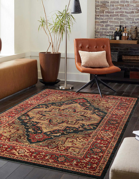 Tapis Traditionnel Lux 3'11\" x 5'7\" en Bleu
