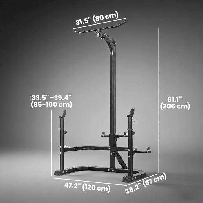 Soozier, Machine de Gym Multifonction a Domicile avec Rack de Developpe Couche, Noir