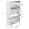 HOMCOM Modern Shoe Cabinet with 3 Flip Drawers for 12 Pairs of Shoes