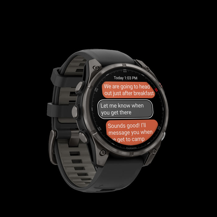 Montre intelligente multisport Garmin Fenix 8 Pro 47 mm en carbone - Suivi de fitness, ecran AMOLED en saphir, connectivite LTE/satellite, metriques de sante, appels vocaux