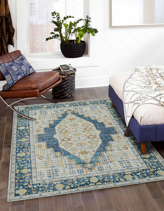 Tapis Traditionnel Kinsley 7'10\" x 10'6\" en Bleu