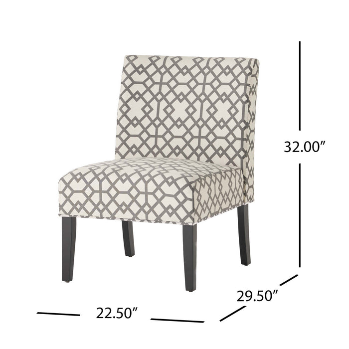 Lot De 2 Fauteuils D’appoint Oliver En Tissu aspect lin Avec Pieds En Bois D’hévéa - Gris Et Ivoire
