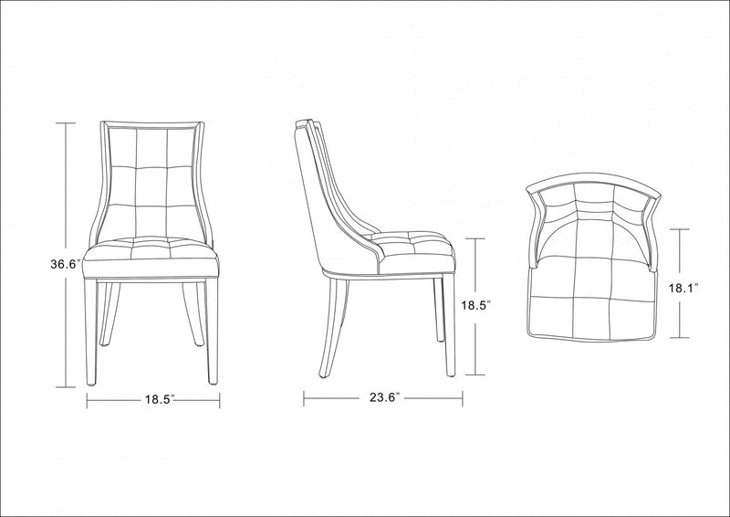 Chaise de salle a manger traditionnelle en bois avec assise rembourree gris Fifth Avenue - Lot de 4