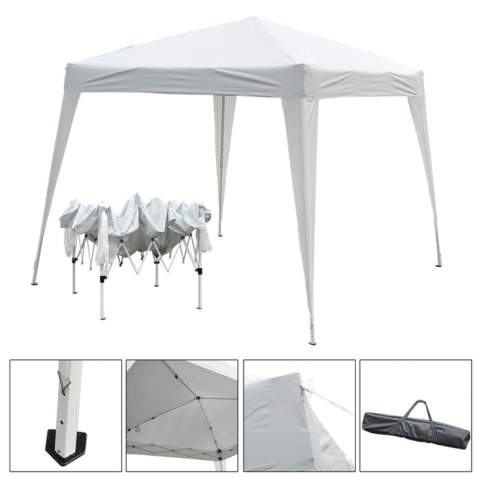 Outsunny 8' X 8' Pop Up Canopy Tente Pliable Pour L'exterieur Avec Sac, Gris