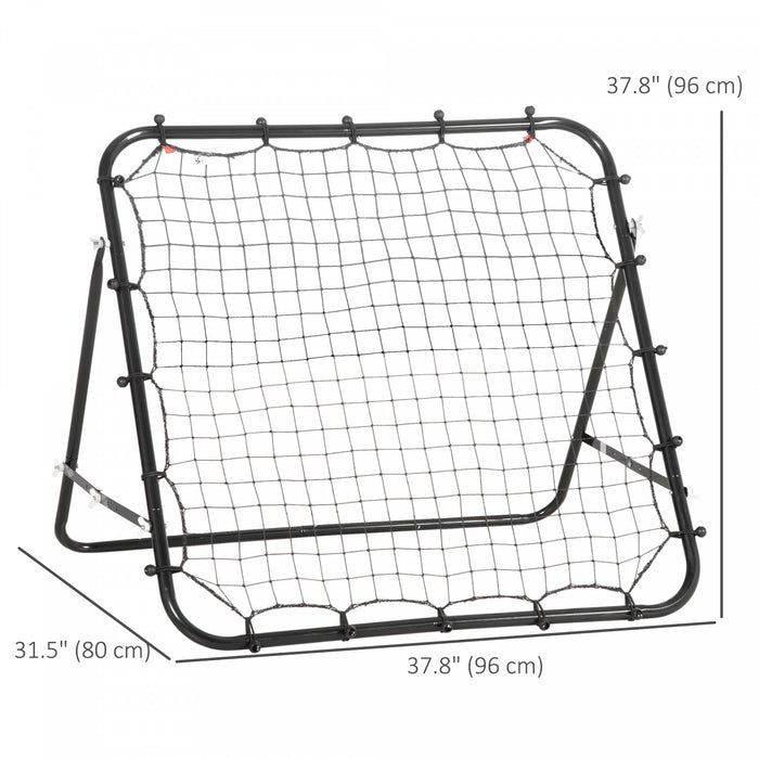 Homcom Filet De Rebond, Aide A L'entrainement De Football, Jeu De Cible De Rebond, Noir