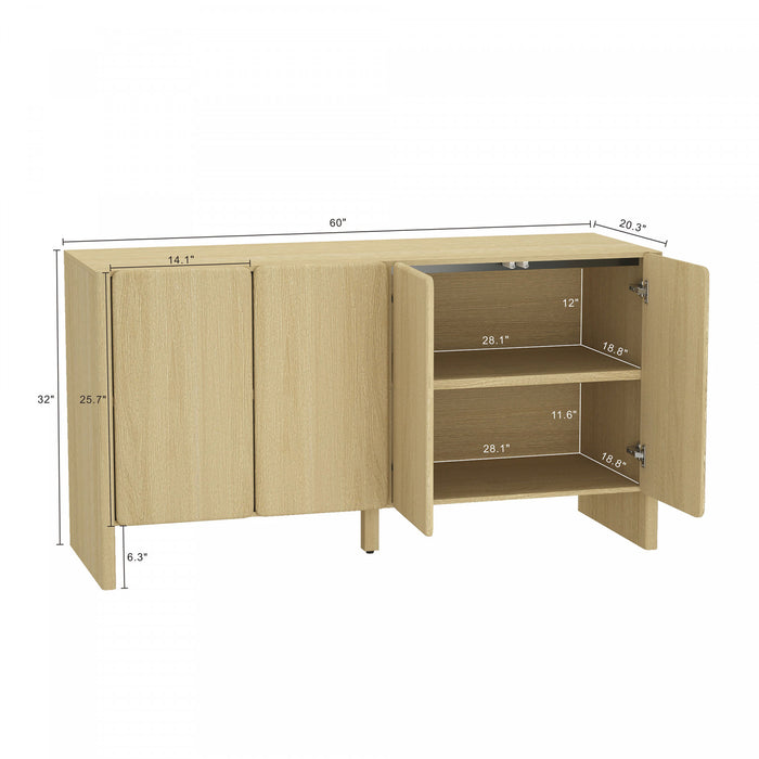Buffet moderne Linda 60\" en chene naturel