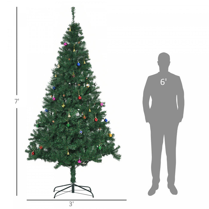 Homcom Arbre De Noel Artificiel De 7ft Avec Ornement