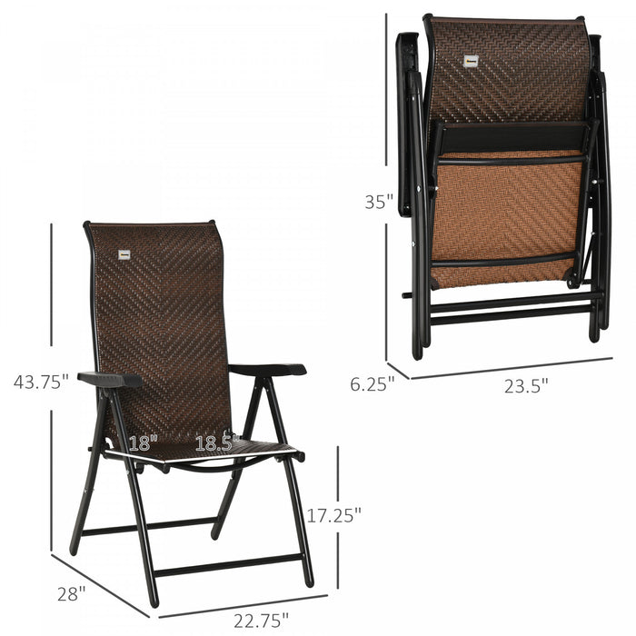 Outsunny Outsunny Fauteuil Pliant Inclinable En Rotin Fauteuil Inclinable