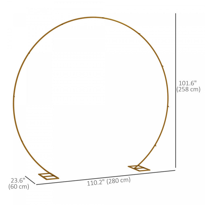 Outsunny 9.1ft Or Arc De Mariage Rond Support De Fond Pour La Fete