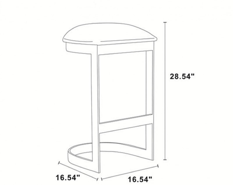 Tabouret de bar moderne en metal et tissu Aura, blanc - Lot de 2