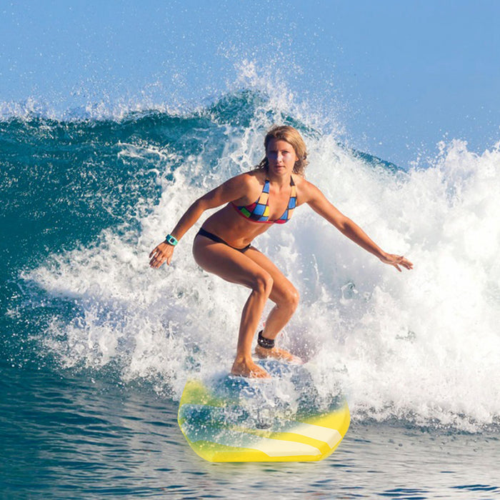 Costway Bodyboard,planche De Surf 41 Pouces En Xpe Avec 90cm De Corde Pour Debutants,amateurs Jaune Avec Noix De Coco + Parasol