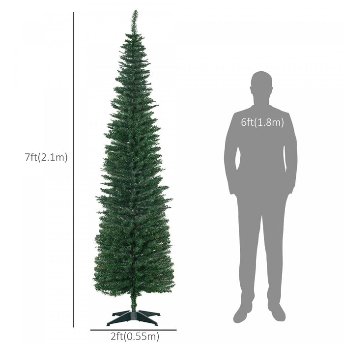 Homcom Arbre De Noel Artificiel En Forme De Crayon De 7 Pieds Avec 499 Branches