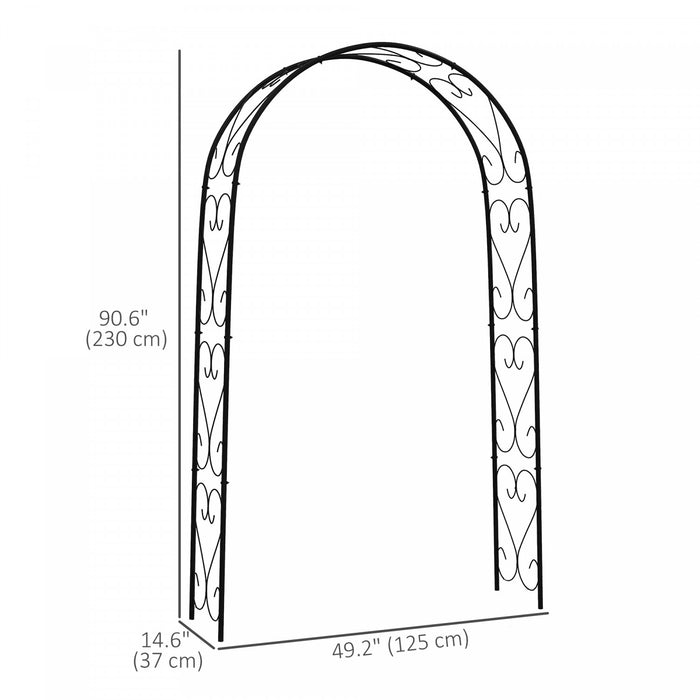 Outsunny Treillis D'arche De Jardin En Acier, Tonnelle De Jardin De 7,5 Pi