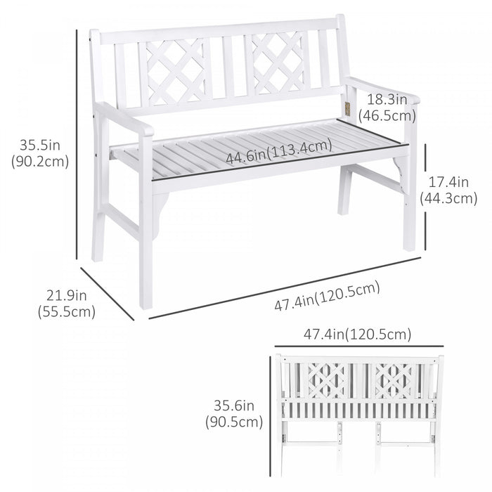 Banc De Jardin Pliable Outsunny, Blanc