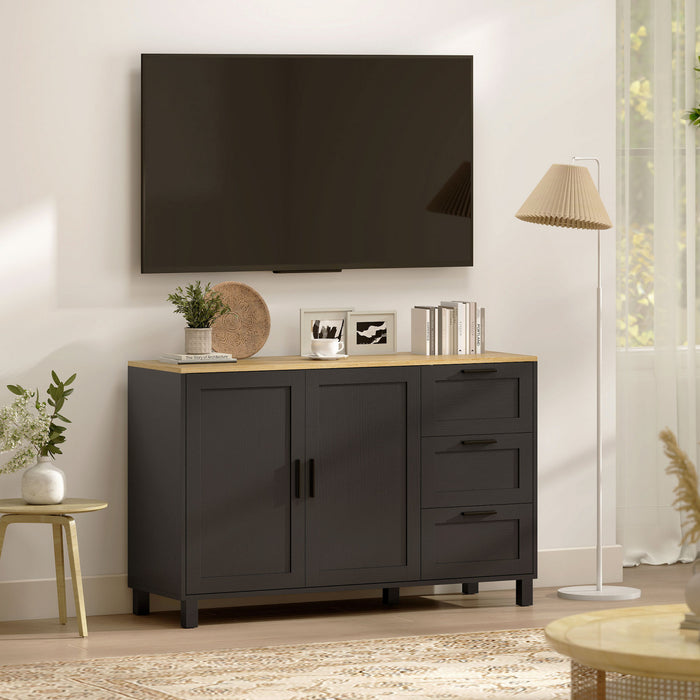 HOMCOM Buffet 47\" avec Portes a Fermeture Douce, Buffet Moderne, Noir
