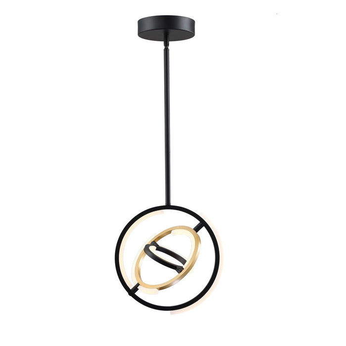 Luminaire suspendu de la collection Trilogy avec lumière à DEL intégrée de 13 po - noir et doré