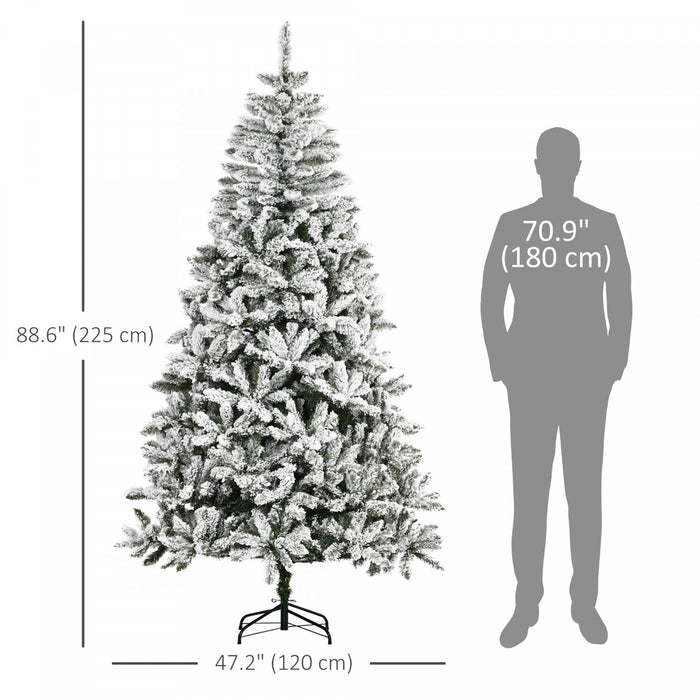 Homcom Sapin De Noel Artificiel Floque Avec Branches Realistes