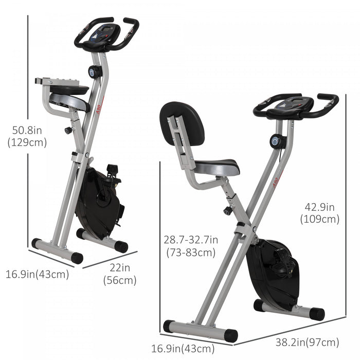 Soozier Velo D'exercice D'entrainement Vertical Pliable Avec 8 Niveaux De Resistance Magnetique Pour L'exercice Aerobique, Noir