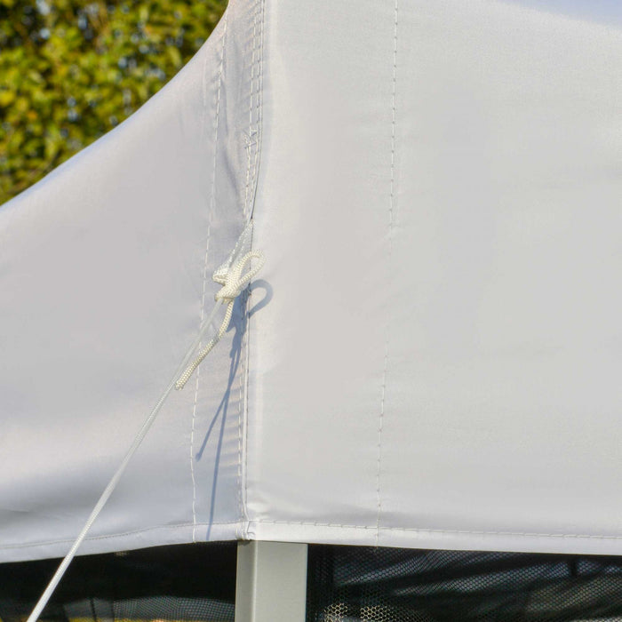 Outsunny 10' X 10' Tente De Fete Exterieure Avec Parois Laterales En Maille, Hauteur Reglable Sur 3 Niveaux, Sac A Roulettes, Argent