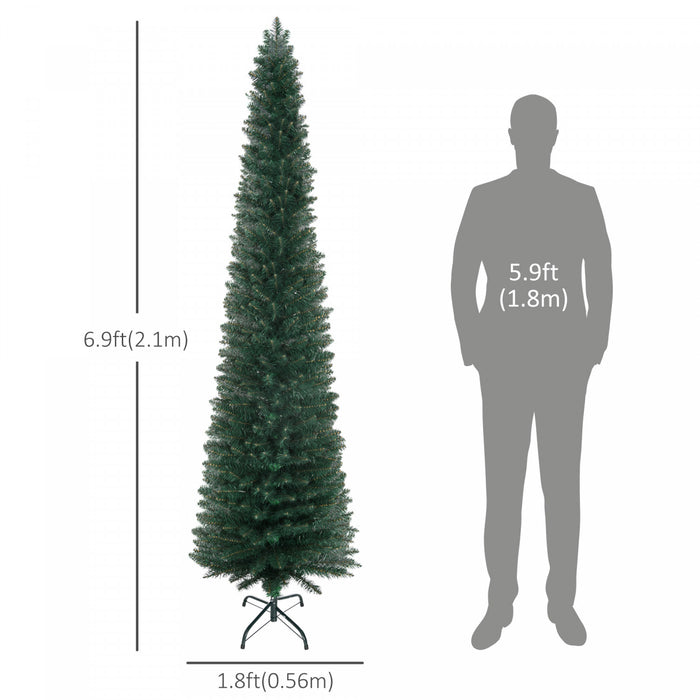 Homcom 7ft Arbre De Noel Artificiel Vacances Crayon Arbre Interieur