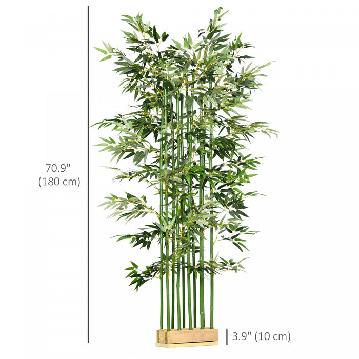 HOMCOM Bambou artificiel 5pi, plante decorative pour maison ou bureau