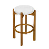 Olivia Rubberwood Indoor Round Seat Bar Stool Set of 2 with Durable Frame and Fabric | Olivia – Lot de 2 tabourets de bar d’interieur en bois d’hevea avec assise ronde, structure durable et revetement en tissu