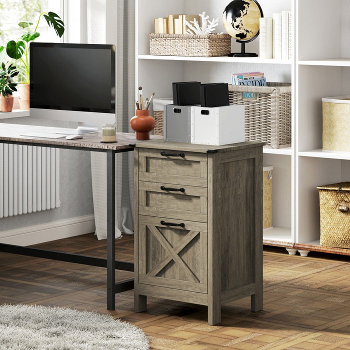 HOMCOM Classeur a 3 tiroirs pour format lettre A4, gris delave