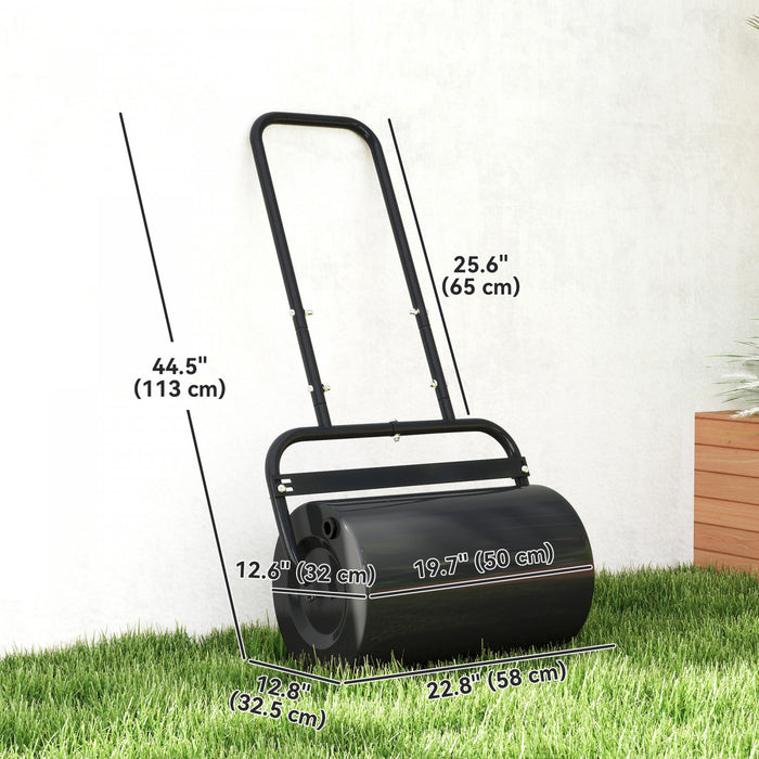Outsunny Rouleau a gazon de 20\", 10 gallons d'eau/136 lb de sable, noir