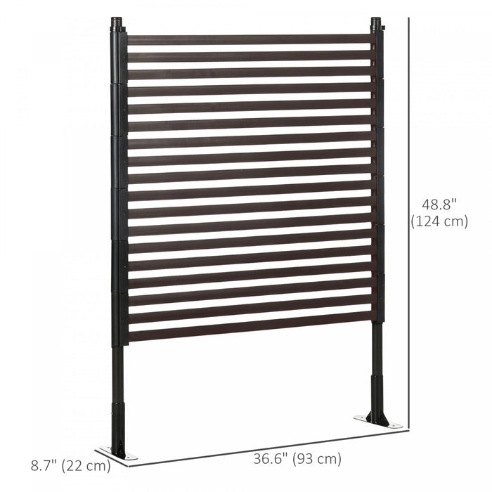 Outsunny Cloture de jardin avec piquets de 4pi, cloture avec pieds, marron